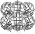 6pcs 22 Inch Silver Disco Ball Balloons, 4d Large Foil Aluminum Balloon by Paready