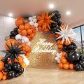 Black White Orange Balloon Arch Kit, 18 12 10 5 Inch Different Size Balloons by ADOINBY