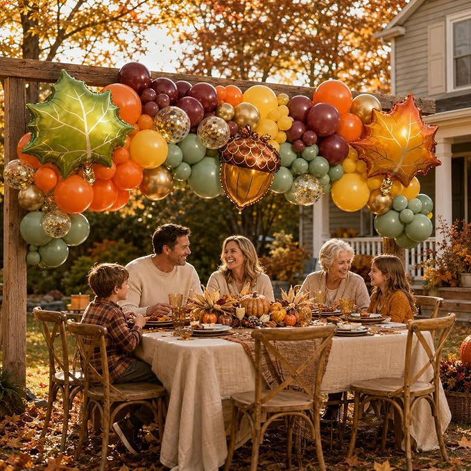 Fall Balloon Garland Arch Kit, Thanksgiving Burnt Orange Burgundy Balloons | - Image 4