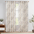 jinchan Black Floral Linen Curtains 84 Inch Vintage Back Tab 2 Panels | Light by JINCHAN