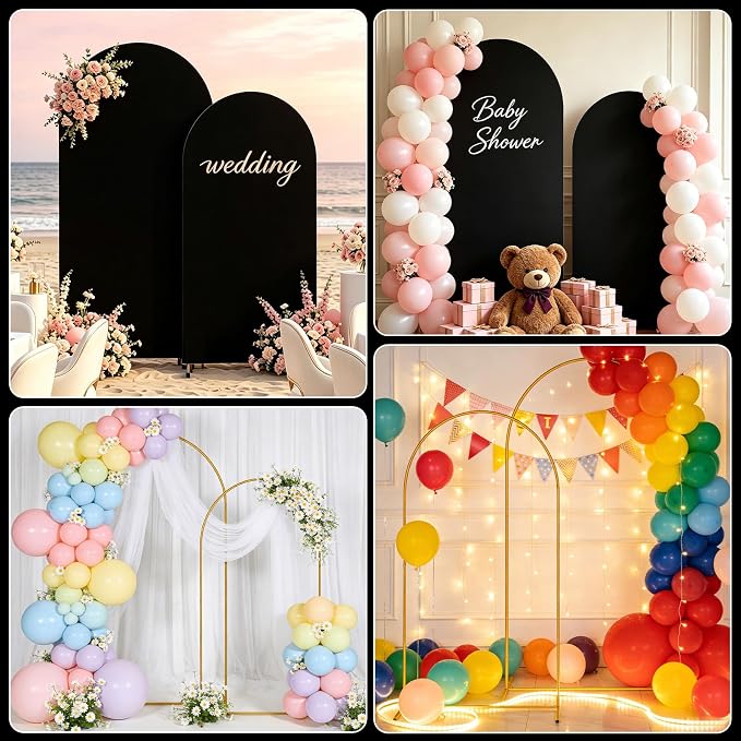 2 Pack Arch Backdrop Stand and Cover Set, Balloon Arch Stand | Metal Background - Image 7