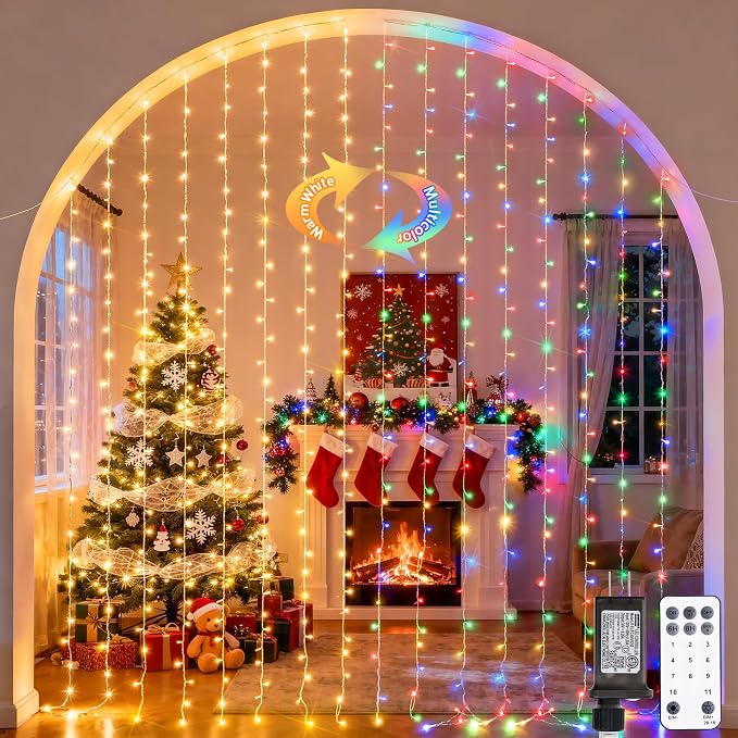 JMEXSUSS 300LED Dual Color Curtain Lights by JMEXSUSS