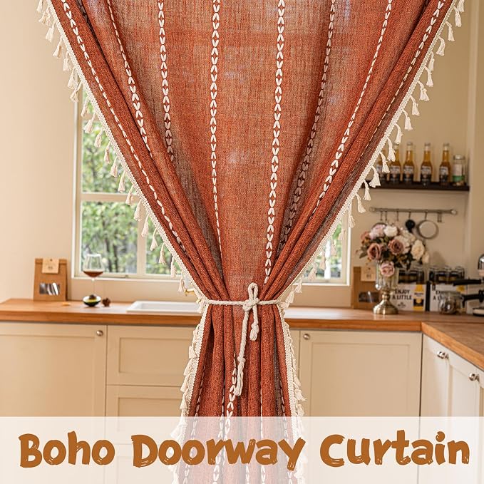 Sutuo Home Boho Sliding Door Curtains - Image 8