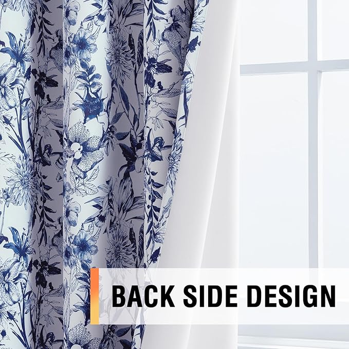 H.VERSAILTEX Blackout Curtains 84 Inch Length 2 Panels Set Floral Print Curtain - Image 5