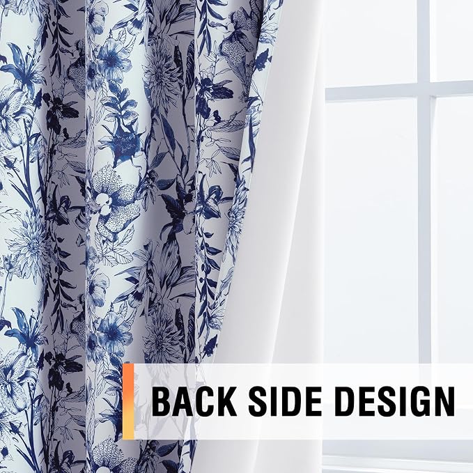 H.VERSAILTEX Blackout Curtains 63 Inch Length 2 Panels Set Floral Print Curtain - Image 5