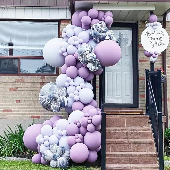Voircoloria 66pcs Pastel Purple Light Purple Latex Party Balloons, 12inch | - Image 5
