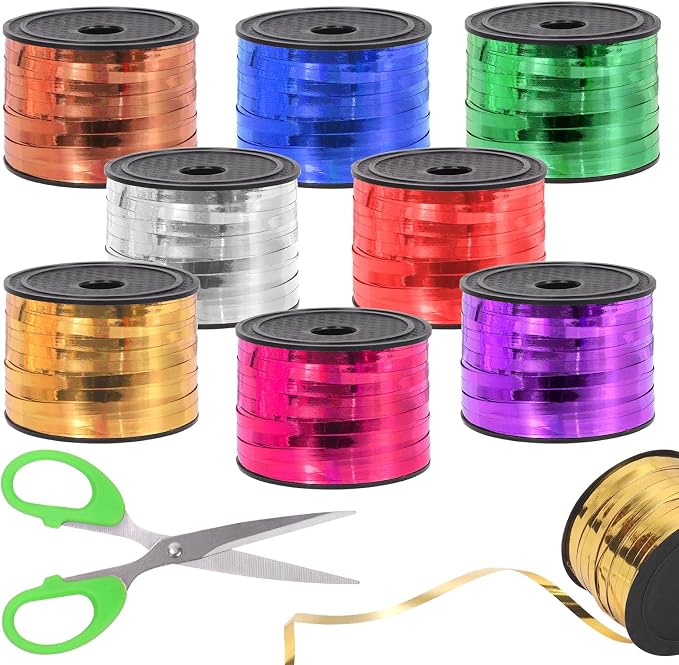 Tanstic 9Pcs Wide Curling Ribbon Set, 800 Yards Total Assorted Colors Wrapping by Unknown