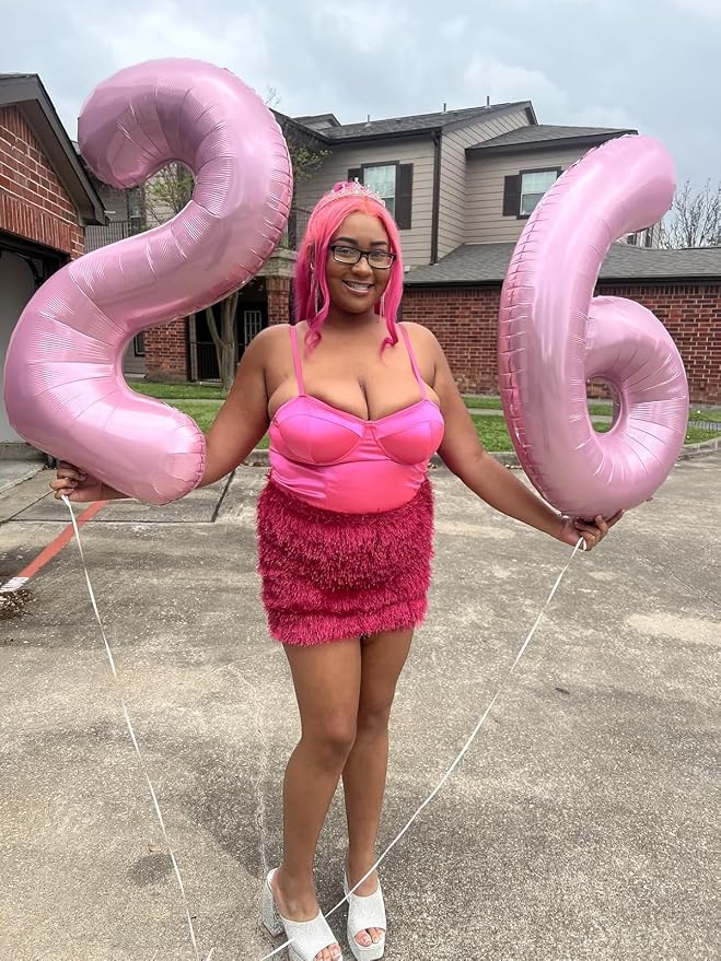 Number 6 Balloons 40 Inch for 6 16 Birthday Party Decorations, Pastel Pink | - Image 3