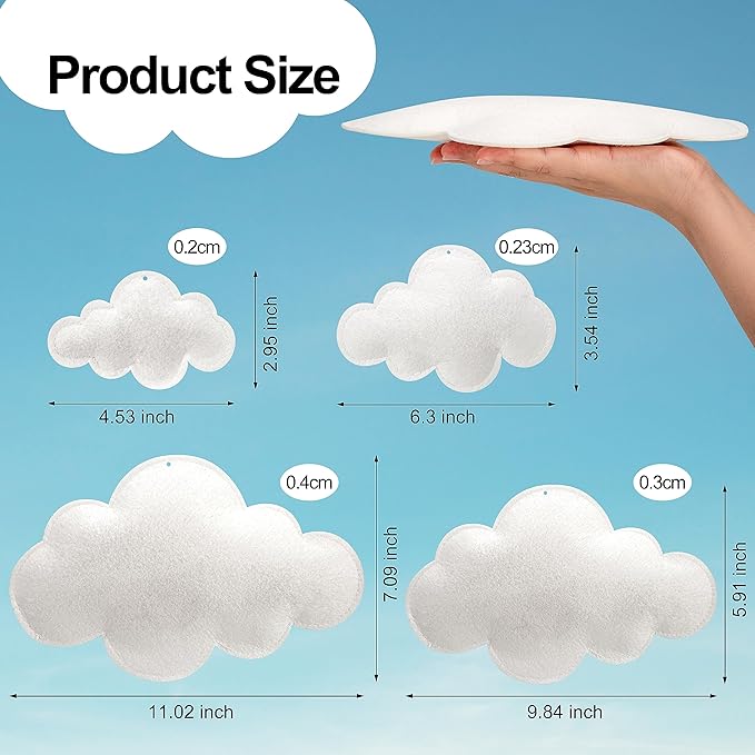 Ayfjovs 10pcs 3D Cloud Decoration Hanging Cloud - Image 2