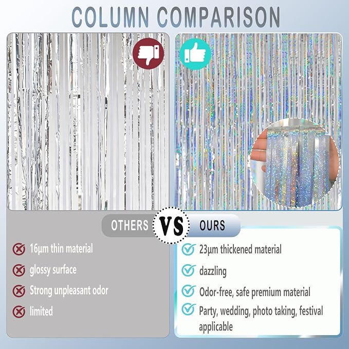 Silver Foil Fringe Curtains Photo Backdrop - Image 4