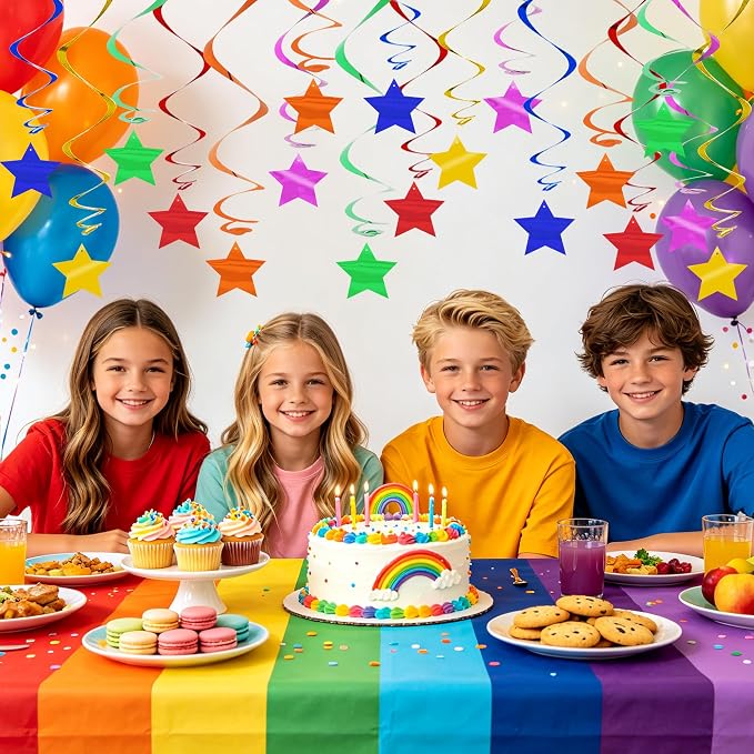BEISHID Assorted Rainbow Pre-Strung Stars Hanging Swirls Rainbow Hanging - Image 6
