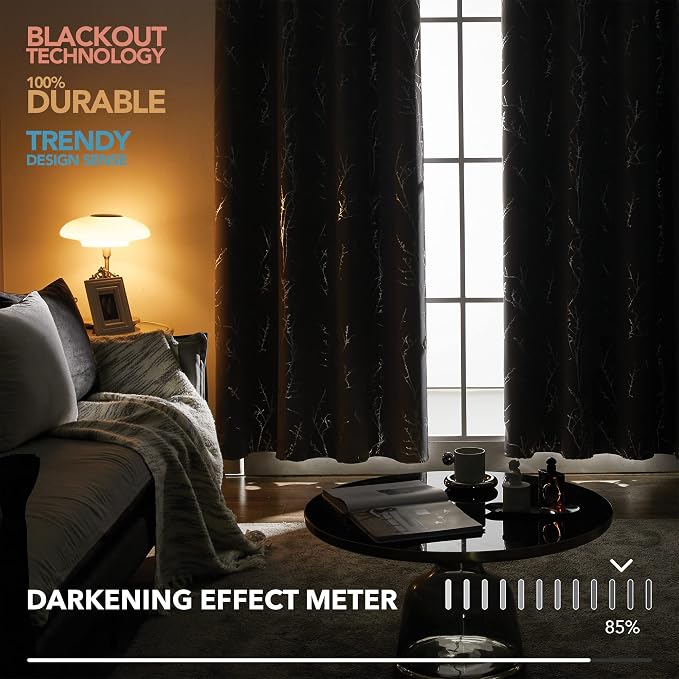 Deconovo Blackout Curtains, Light Grey Thermal Grommet Drapes, Privacy Window - Image 7