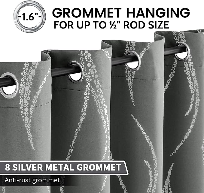 Yakamok Grey Light Blocking Curtains - Image 3