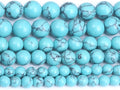 Lake Blue Turquoise Stone Beads Gemstone Round Crystal Energy Jade Beads Stone Beads for Jewelry Making DIY Bracelet Necklace Jewelry Making 1 Strand 15.5inch 35PCS 10MM