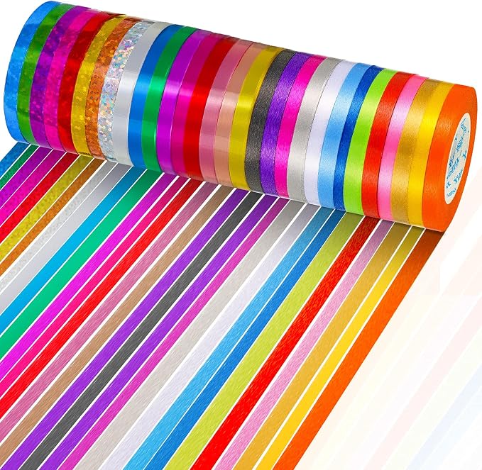 30 Rolls Curling Ribbons 1/5" Wide x 11 Yards 330 Yards Shiny Plastic Balloon - Image 2