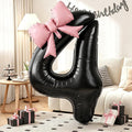 40 Inch Black Number 4 Balloon by KYGNE