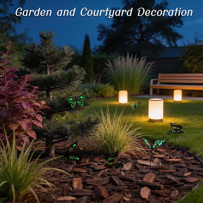 30PCS Luminous Butterfly Garden Decor Butterfly Stakes - Image 4