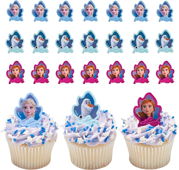 DecoPac Frozen II Rings, Cupcake Decorations Featuring Elsa, And Olaf by Decopac