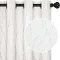 Deconovo Blackout Grommet Silver Pattern Printed Curtains, Pure White, 52W x by Unknown