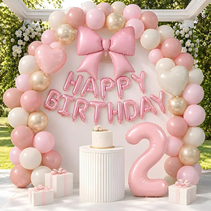 Dusty Pink Number 2 Balloon, 2nd Birthday Decorations - Image 7