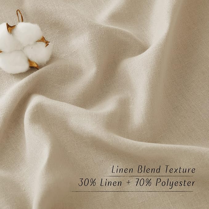 NICETOWN Thick Linen Blend Flax Angora Curtains 63 inches Long, Grommet Linen - Image 4