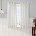 Cream Cafe Curtains 54 Inch Length Set 2 Panel Back Tab Pocket Semi Sheer Short by Nanspring
