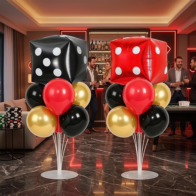 Casino Party Balloons Stand Kit 2 Sets Table Balloon Centerpieces - Image 6