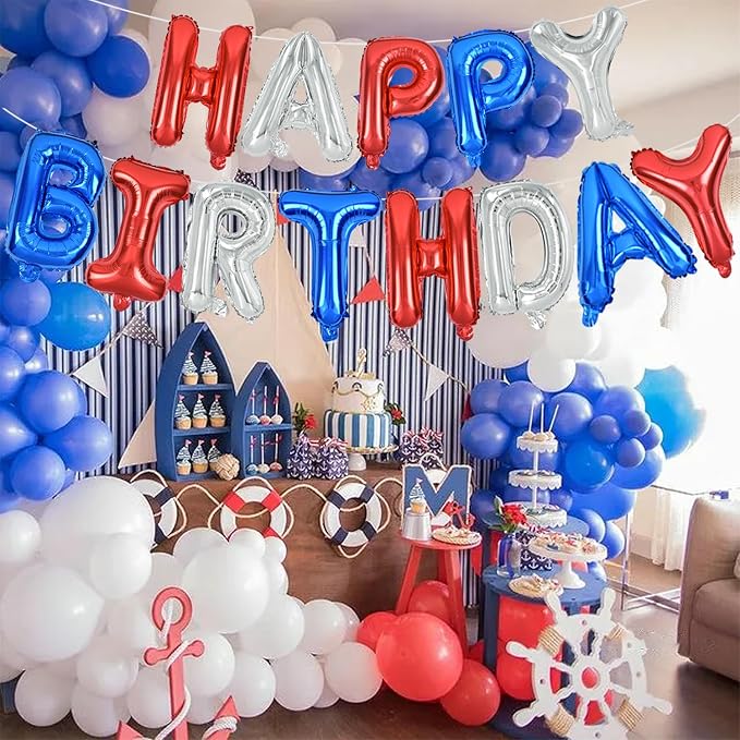 TONIFUL Happy Birthday Balloons Banner 16 Inch Mylar Letters Birthday Sign - Image 5