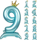 Blue Crown Number 9 Foil Balloon Standing Blue digital 9 Foil Balloon | by YOIOZAIZAI