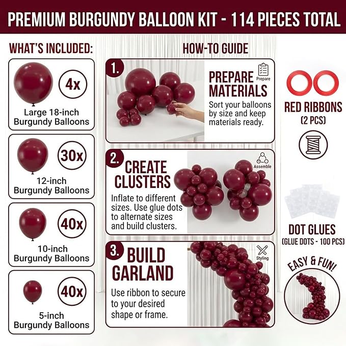 Burgundy Balloons - Image 2