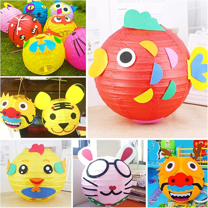 LIHAO 20PCS Colorful Paper Lanterns Party Decorations | Sizes 6'' 8'' 10'' 12' - Image 5