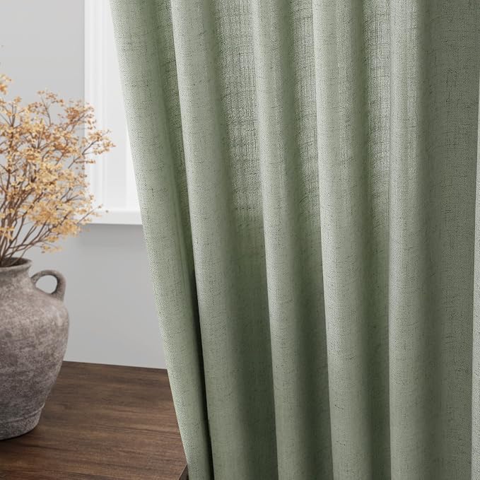 Desert Sage Linen Curtains 108 Inches Long - Image 4