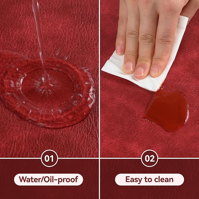 UnivoColors Placemats Round Faux Leather Placemats Set of 6-Waterproof-Wipe - Image 4