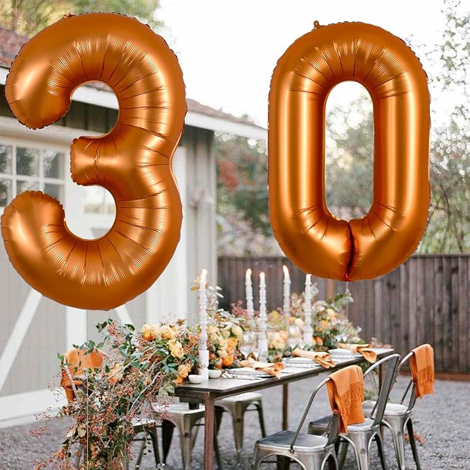 TONIFUL 40 Inch Orange Large Numbers Balloon 0-9 Birthday Party Decorations - Image 4
