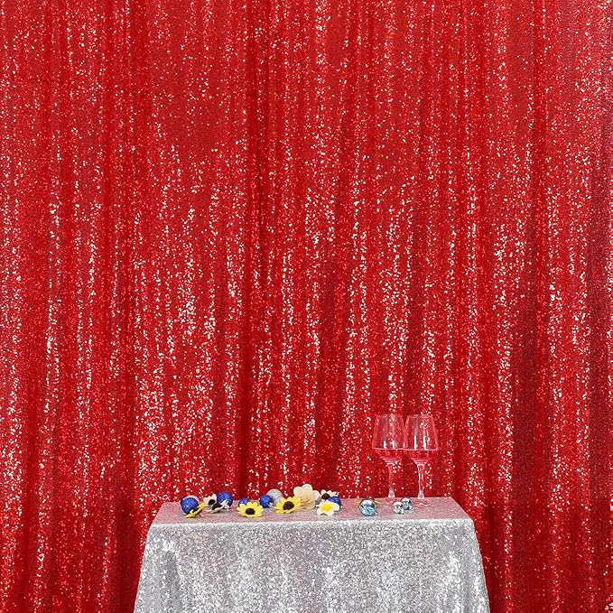 Eternal Beauty Red 3mm Sequin Backdrop 10x10 Ft - Image 4