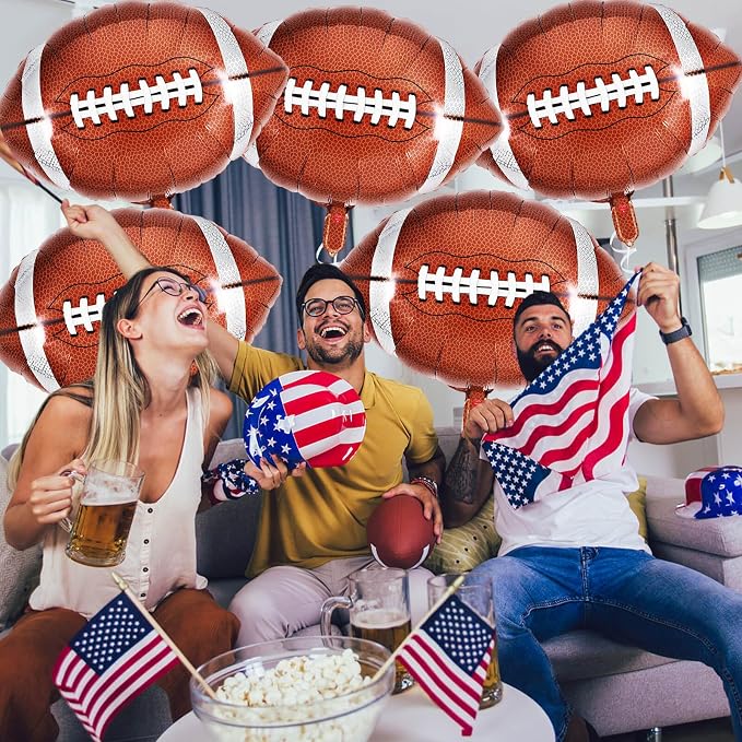 24 Pcs Football Balloons, 18 Inch Football Party Foil Balloons, Sports Mylar - Image 4