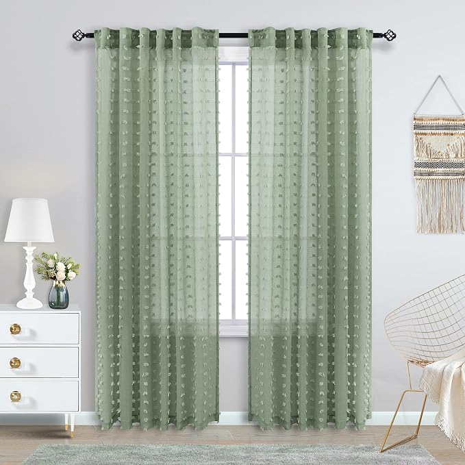 KOUFALL 2 Panels Boho Curtains 84 Inches Long - Image 3