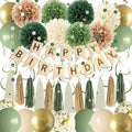 Green Birthday Party Decorations by KEHAOMY