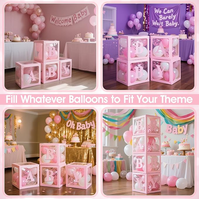 Ledido Baby Boxes with Letters for Baby Shower Decorations with 38 Balloons - Image 6