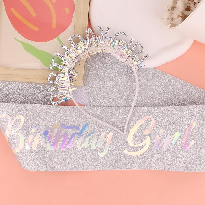 CIEHER Birthday Girl Headband Birthday Crown - Image 8