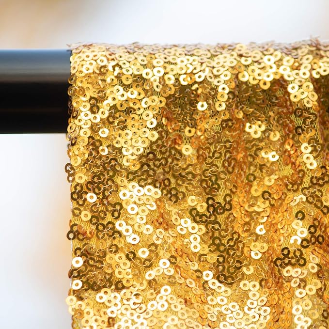 JYFLZQ Gold Sequin Backdrop Curtains 4ft x 6.5ft 1 Panel Glitter Photo Booth - Image 5