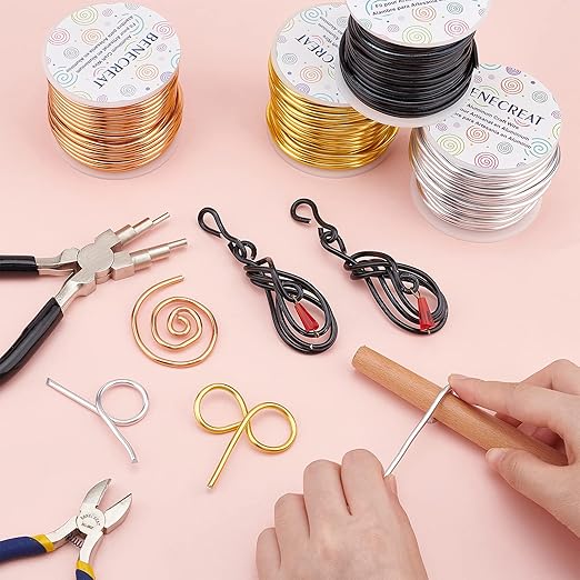BENECREAT 9 Gauge Aluminum Craft Wire - 55 Feet Bendable Metal Sculpting Wire in Copper Tone for Craft, Floral, Plant Gardening, Model Making