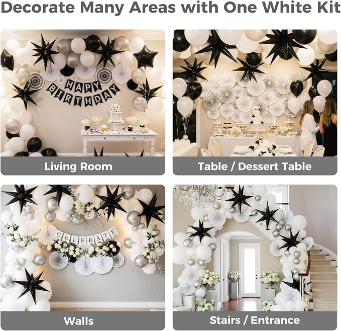 LOVESTOWN 72 PCS Black Star Balloons, Anniversary Space Themed Party Decorations - Image 6