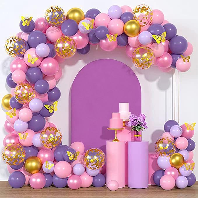 7.2FT Wedding Arch Covers Arch Backdrop Cover Arch Stand Covers Set Arch Cover Spandex Fabric Stretchy Backdrop for Wedding Birthday Party Decoration Baby Shower (Lilac)