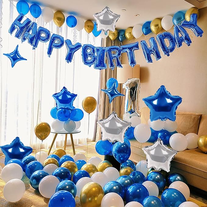 CANREVEL Happy Birthday Banner Decorations + Sign Balloons, - Image 5