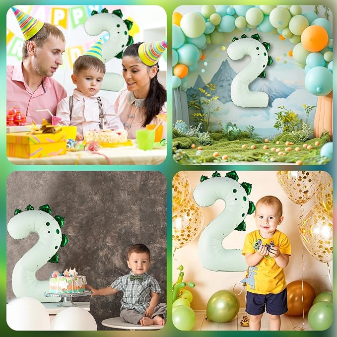 Dinosaur Number 2 Balloon, 30 Inch Birthday Party Decorations - Image 7