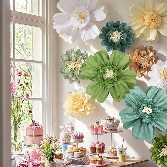 TaoBary Large Colorful Tissue Paper Flowers Giant Fiesta Paper Pom Poms by TaoBary