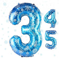 40 Inch Snowflake Number 3 Balloons, Themed Birthday Decorations by AXBMM