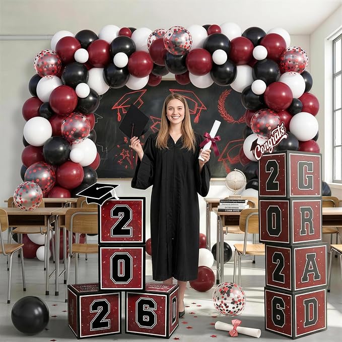 Burgundy Graduation Decorations 2026 - Image 6