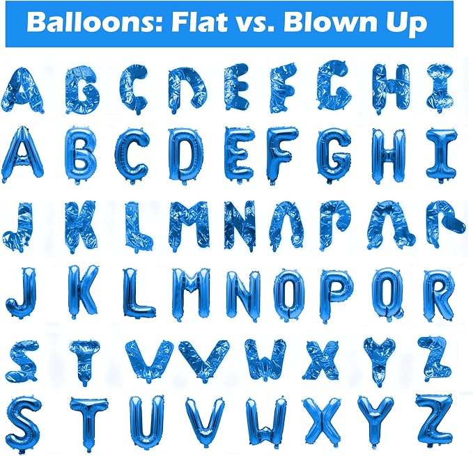 62 Pcs Blue Letter Balloons, Custom 2 Set A-Z Set - Image 4